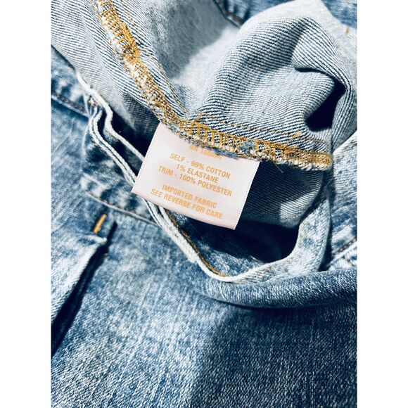 Serena denim jacket classic biker casual USA made sequins blue fall women's XS - Picture 5 of 7